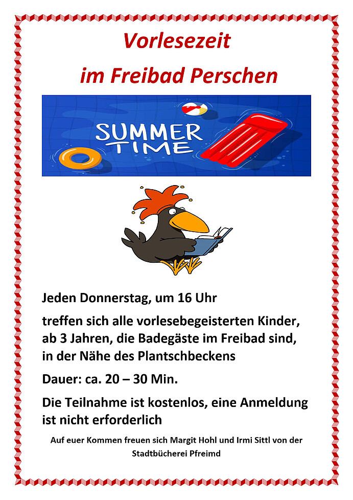Vorlesezeit im Freibad Perschen